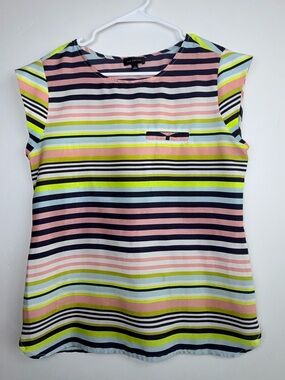 The Limited Striped Sleeveless Blouse Colorful Workwear Top Size Small